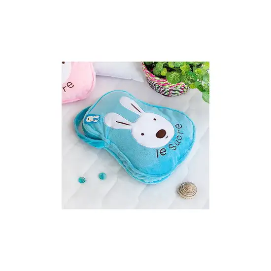 Sugar Rabbit - Blue -  Throw Blanket Pillow Cushion / Travel Pillow Blanket (25.2 by 37 inches) Photo 2