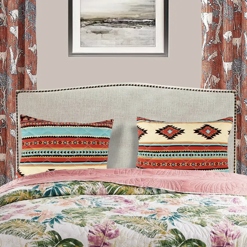 Tagus 36 Inch King Pillow Sham, Natural Southwest Patterns, Side Zippers Photo 6