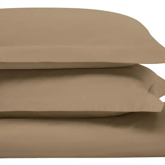 Taupe King Cotton Blend Washable Duvet Cover Set Photo 2