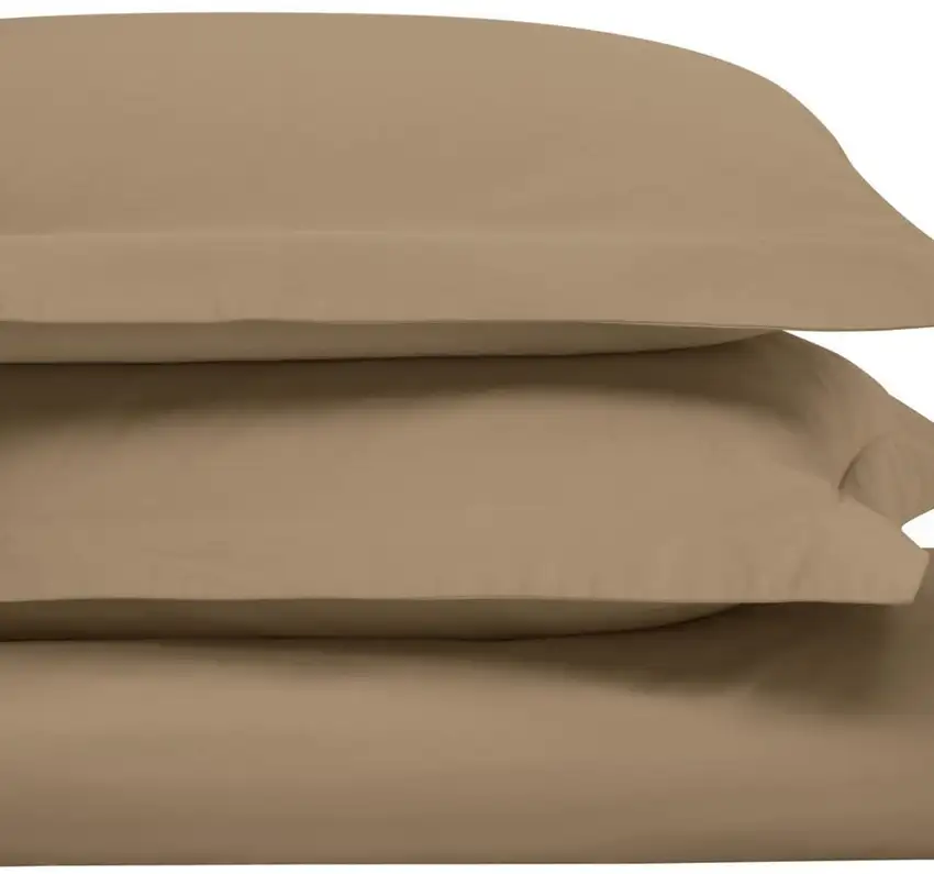 Taupe King Cotton Blend Washable Duvet Cover Set Photo 2