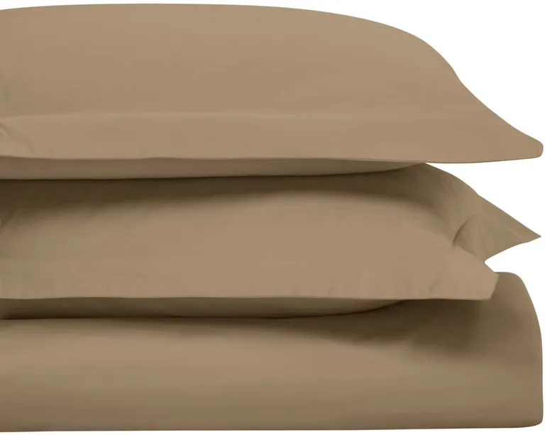 Taupe King Cotton Blend Washable Duvet Cover Set Photo 2