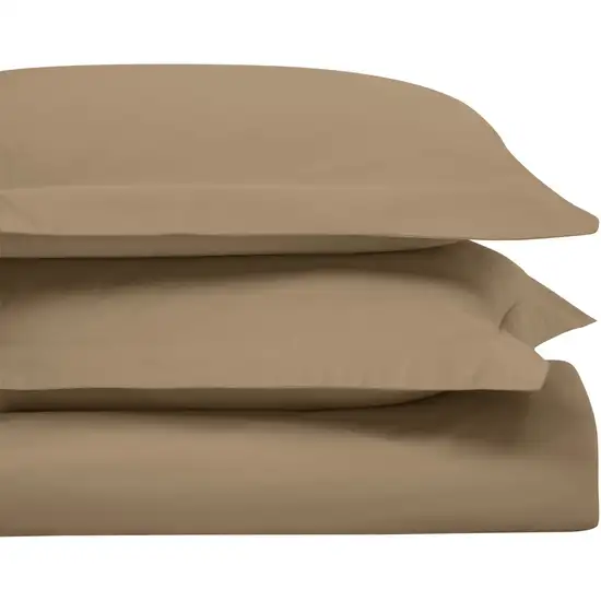 Taupe King Cotton Blend Washable Duvet Cover Set Photo 2