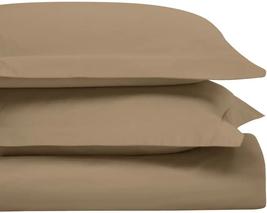 Taupe King Cotton Blend Washable Duvet Cover Set Photo 2