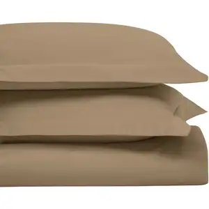 Photo of Taupe King Cotton Blend Washable Duvet Cover Set