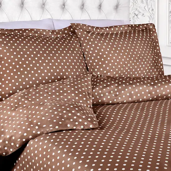 Taupe Queen Cotton Blend 600 Thread Count Washable Duvet Cover Set Photo 3