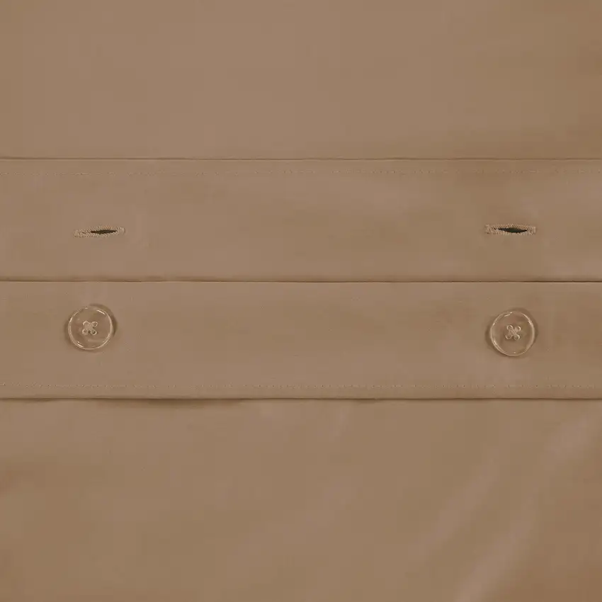 Taupe Twin Cotton Washable Duvet Cover Set With Sham Photo 7