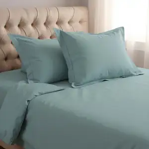 Photo of Teal Blue King Cotton Washable Duvet Cover Set With Two Shams