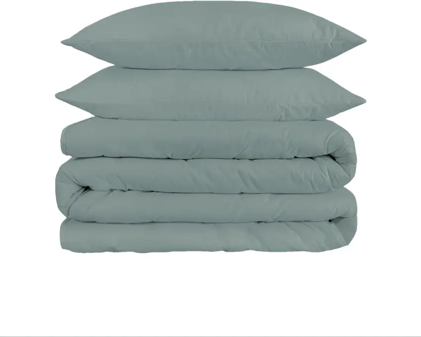 Teal Blue King Cotton Washable Duvet Cover Set With Two Shams Photo 2