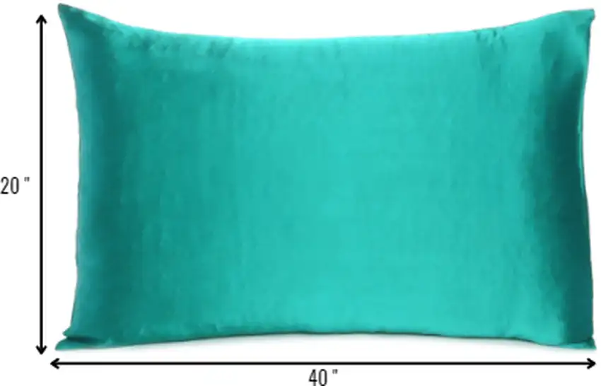 Teal Dreamy Set Of 2 Silky Satin King Pillowcases Photo 8