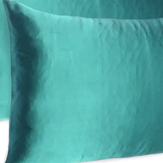 Teal Dreamy Set Of 2 Silky Satin King Pillowcases Photo 6