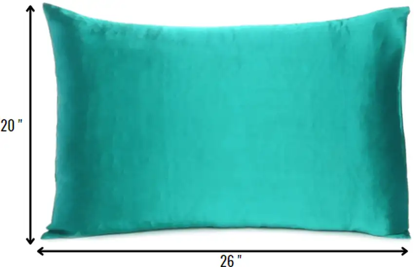 Teal Dreamy Set Of 2 Silky Satin Standard Pillowcases Photo 8