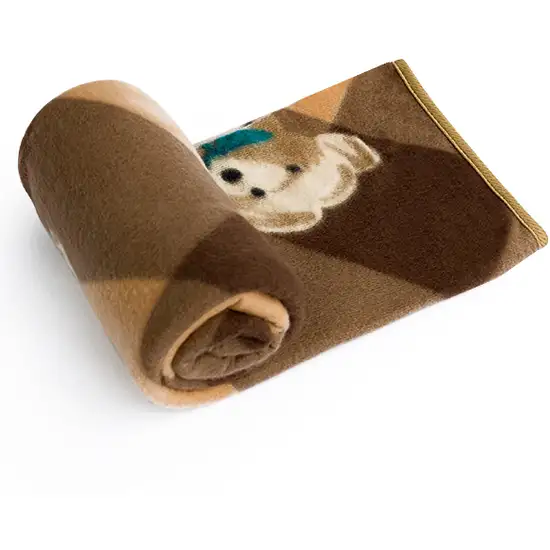 Teddy Bear - Brown -  Korean Coral Fleece Mini Baby Throw Blanket (27.6 by 38.6 inches) Photo 5