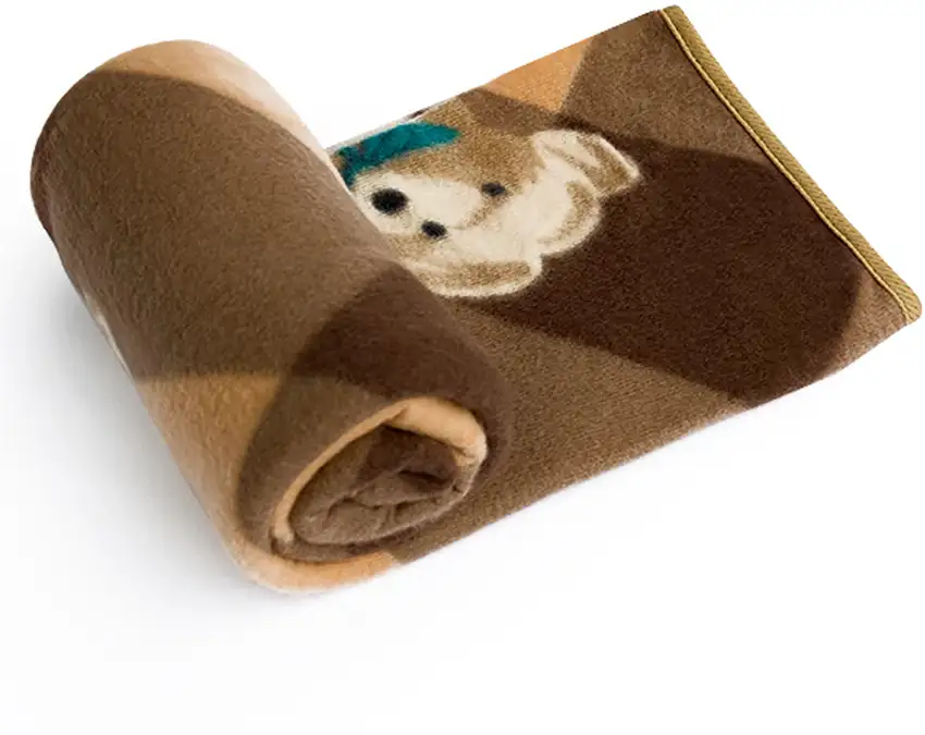 Teddy Bear - Brown -  Korean Coral Fleece Mini Baby Throw Blanket (27.6 by 38.6 inches) Photo 5
