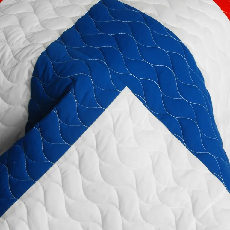 The Cross - Vermicelli-Quilted Patchwork Geometric Quilt Set Full/Queen Photo 1
