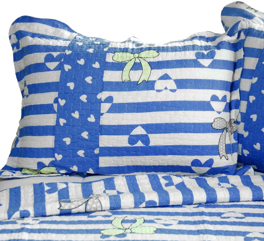The Gift -  3PC Cotton Vermicelli-Quilted Printed Quilt Set (Full/Queen Size) Photo 3