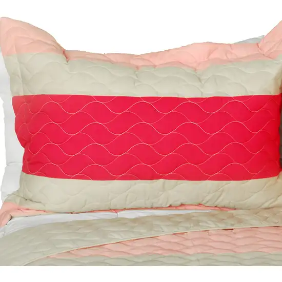 The Only Truth -  3PC Vermicelli-Quilted Patchwork Quilt Set (Full/Queen Size) Photo 2