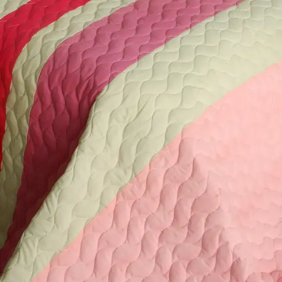 The Only Truth -  3PC Vermicelli-Quilted Patchwork Quilt Set (Full/Queen Size) Photo 4