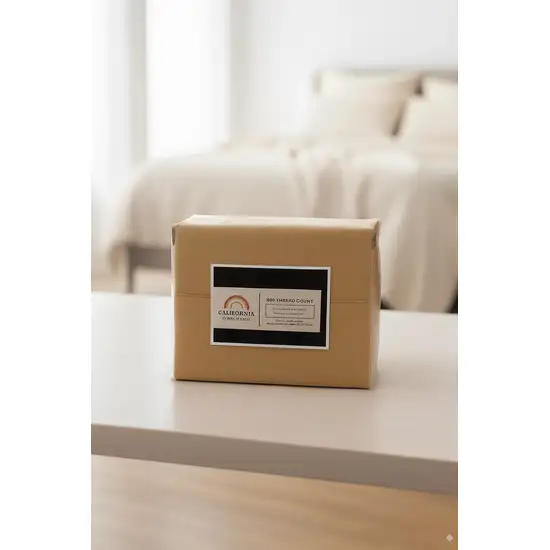 Three Piece Gold Cotton Twin Sheet Set Photo 2