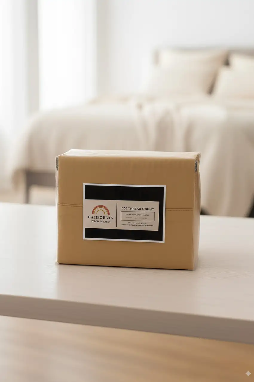 Three Piece Gold Cotton Twin Sheet Set Photo 2