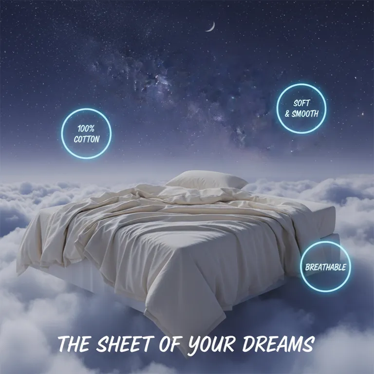 Three Piece Navy Blue Cotton Twin Sheet Set Photo 3