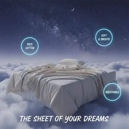 Three Piece Navy Blue Cotton Twin Sheet Set Photo 3