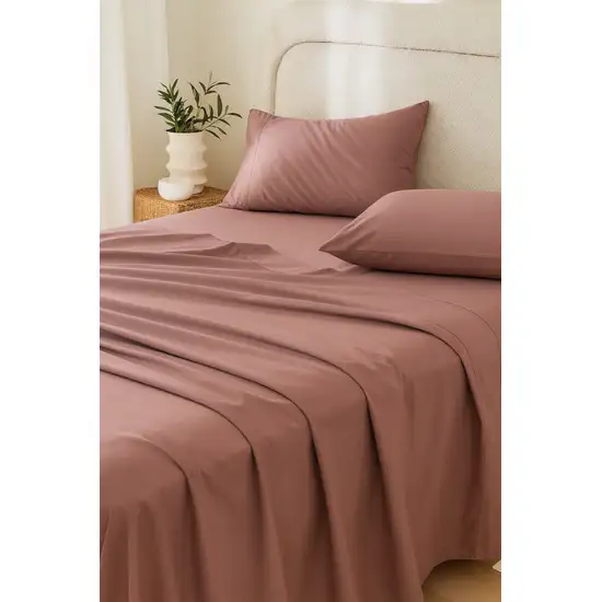 Three Piece Pink Cotton Twin XL Sheet Set Photo 1