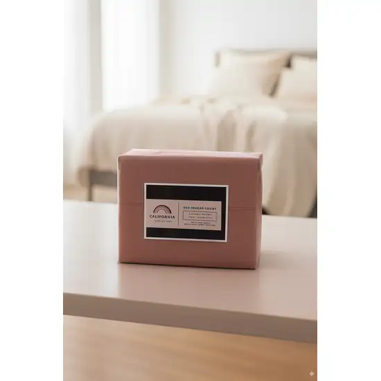 Three Piece Pink Cotton Twin XL Sheet Set Photo 2