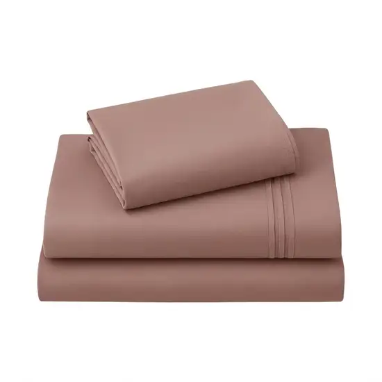 Three Piece Pink Cotton Twin XL Sheet Set Photo 2
