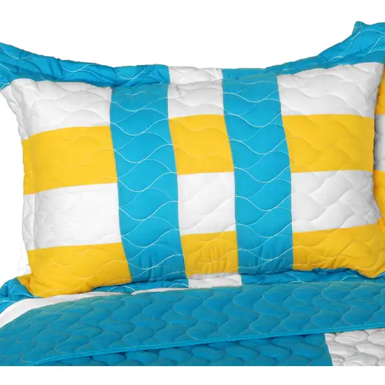 Tower Vienna -  Vermicelli-Quilted Patchwork Geometric Quilt Set Full/Queen Photo 2