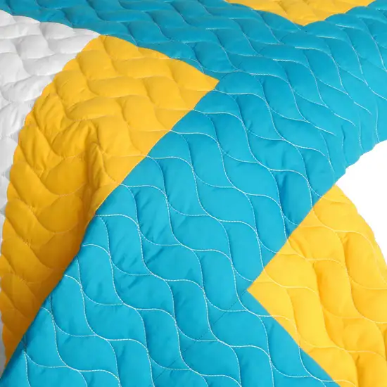 Tower Vienna -  Vermicelli-Quilted Patchwork Geometric Quilt Set Full/Queen Photo 4