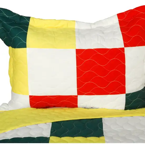 Toy Paradise  -  3PC Vermicelli-Quilted Patchwork Quilt Set (Full/Queen Size) Photo 2