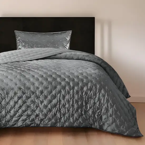 Gray Twin Polyester 220 Thread Count Washable Down Comforter Set Photo 1