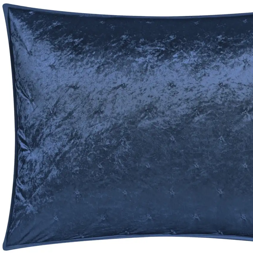 Navy Blue Twin Polyester 220 Thread Count Washable Down Comforter Set Photo 6