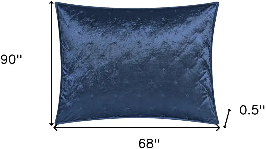 Navy Blue Twin Polyester 220 Thread Count Washable Down Comforter Set Photo 9