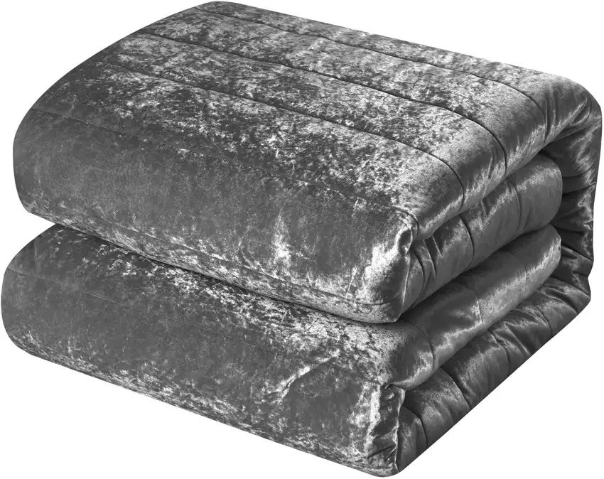 Gray Twin Polyester 180 Thread Count Washable Down Comforter Set Photo 6