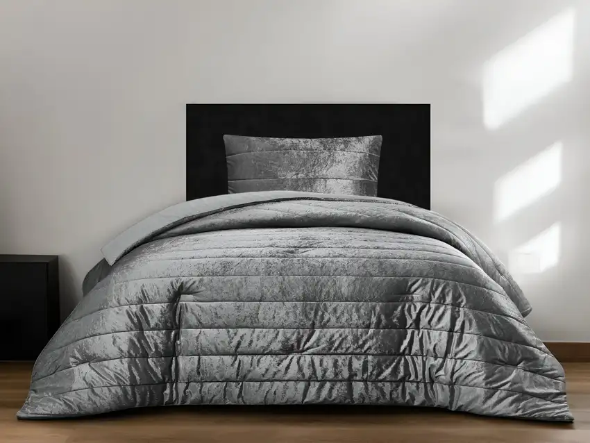 Gray Twin Polyester 180 Thread Count Washable Down Comforter Set Photo 2