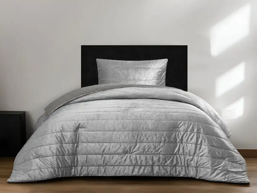 Silver Twin Polyester 180 Thread Count Washable Down Comforter Set Photo 2