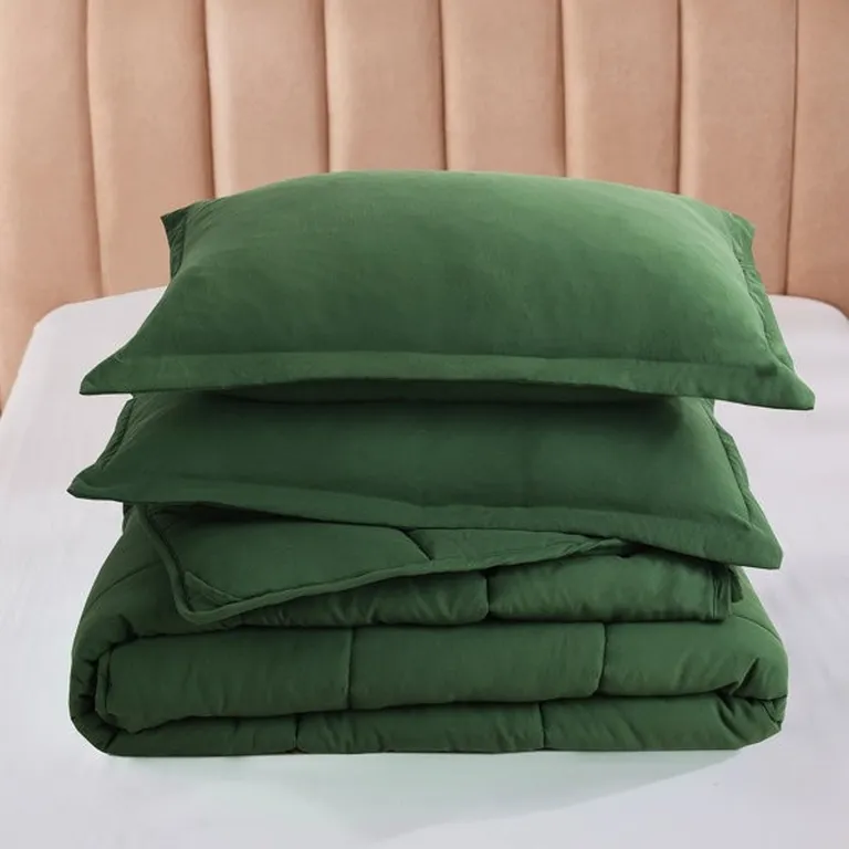 Twin Size 3 Piece Microfiber Reversible Comforter Set Photo 5