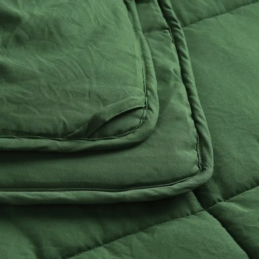 Twin Size Green 3 Piece Microfiber Reversible Comforter Set Photo 4