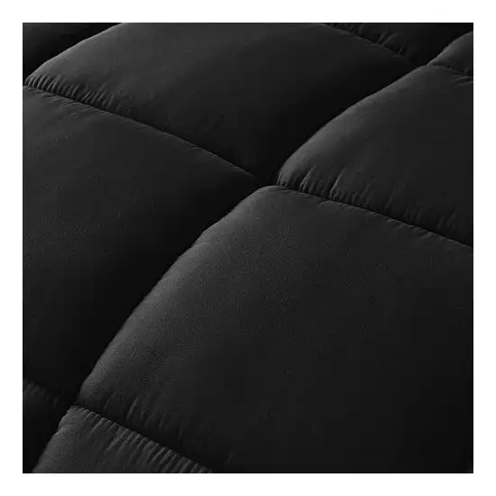 Twin Size Reversible Microfiber Down Alternative Comforter Set in Black Photo 3