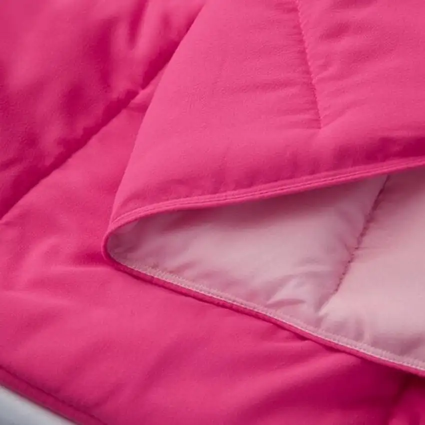 Twin/Twin XL Traditional Microfiber Reversible 3 Piece Comforter Set in Pink Photo 3