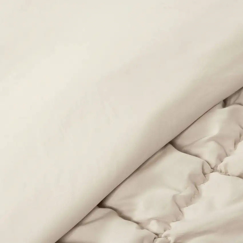 Twin/XL Soft Lightweight Puff Textured 2-Piece Comforter Set in Neutral Tan Photo 4