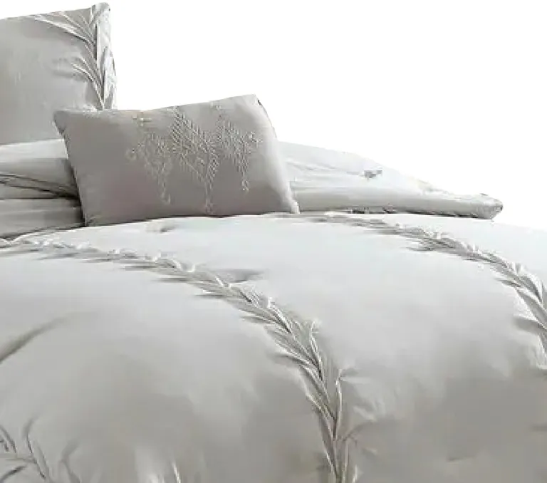 Tyler 8 Piece Puckered Queen Size Comforter Set, The Urban Port Photo 3