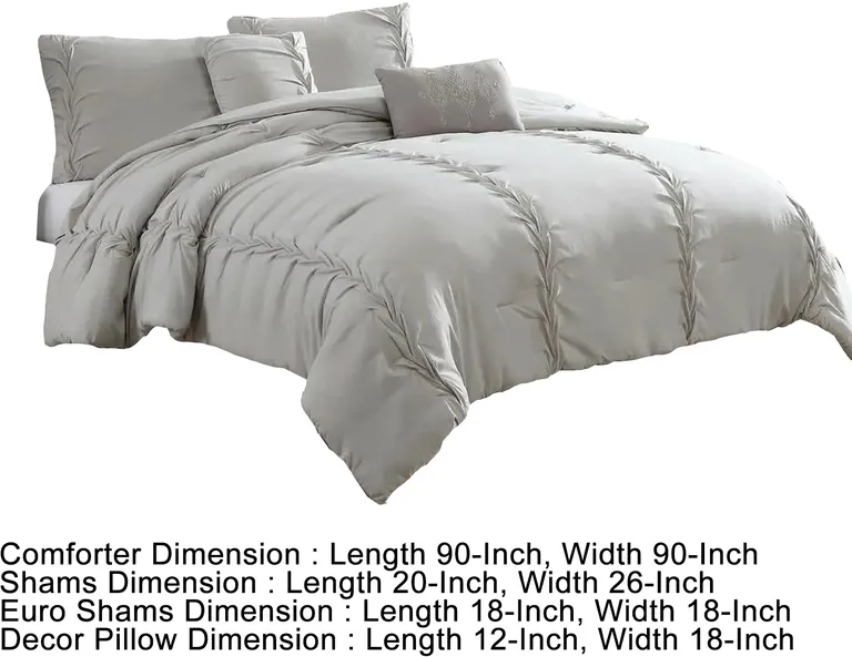 Tyler 8 Piece Puckered Queen Size Comforter Set, The Urban Port Photo 5