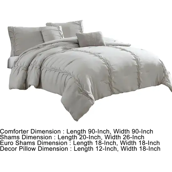Tyler 8 Piece Puckered Queen Size Comforter Set, The Urban Port Photo 5