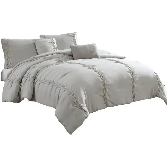 Tyler 8 Piece Puckered Queen Size Comforter Set, The Urban Port Photo 1
