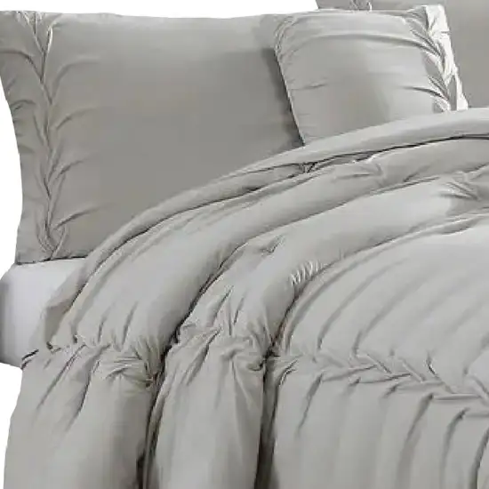 Tyler 8 Piece Puckered Queen Size Comforter Set, The Urban Port Photo 2