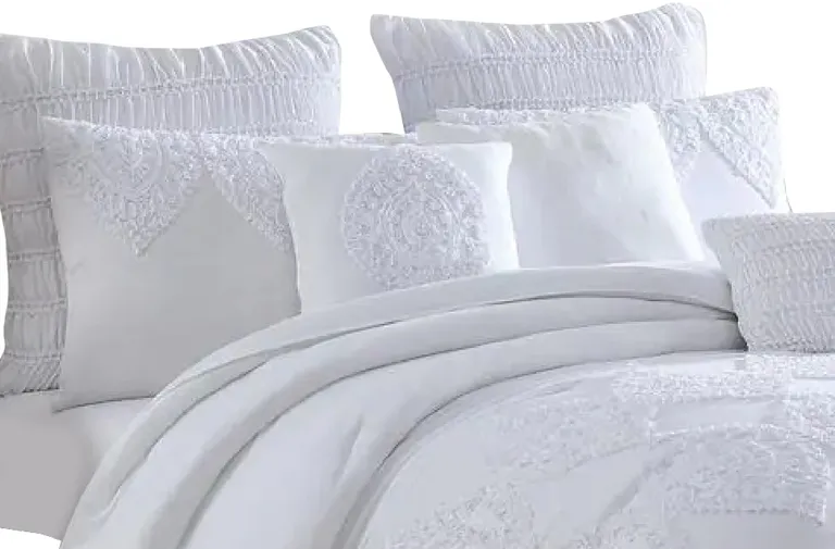 Tyler 8 Piece Queen Comforter Set, Ogee Design, The Urban Port Photo 2