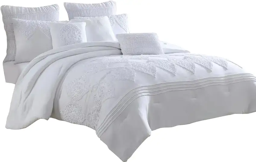 Tyler 8 Piece Queen Comforter Set, Ogee Design, The Urban Port Photo 1