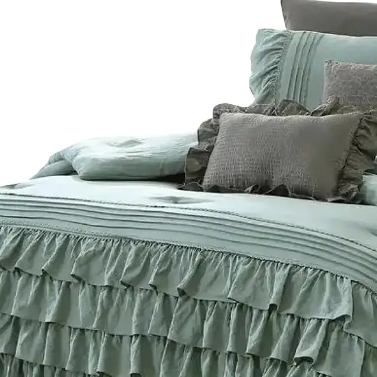 Tyler 8 Piece Ruffled King Size Comforter Set, The Urban Port Photo 3